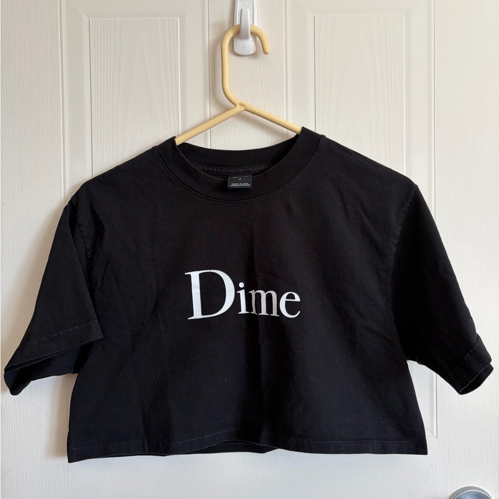 Dime MTL Black Cropped Baby Tee | Size S